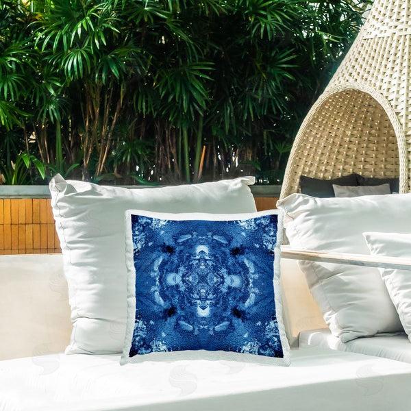 Stupell Industries El Perkin | Blue & White Mosaic Printed Throw Pillow