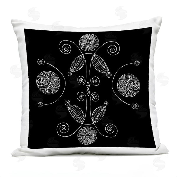 Stupell Industries El Perkin | Curved Fractals & Leaves Throw Pillow