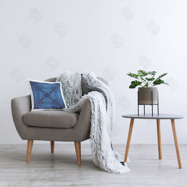 Stupell Industries El Perkin | Dark Blue Patterned Printed Throw Pillow