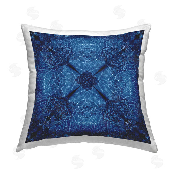 stupell industries El Perkin | Dark Blue Patterned Printed Throw Pillow