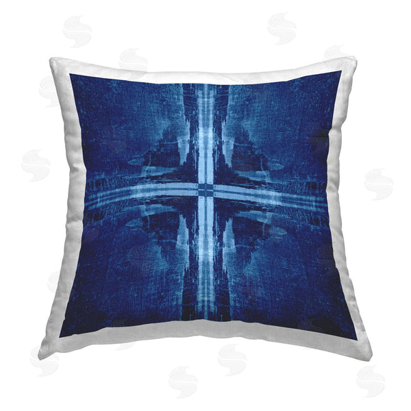 stupell industries El Perkin | Dark Geometric Quadrants Printed Throw Pillow