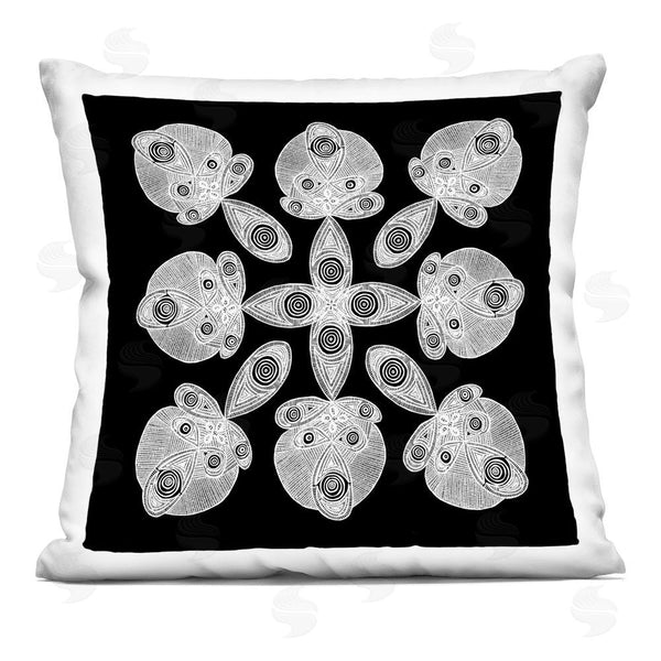 stupell industries El Perkin | Fractal Symmetry in Monochrome Throw Pillow