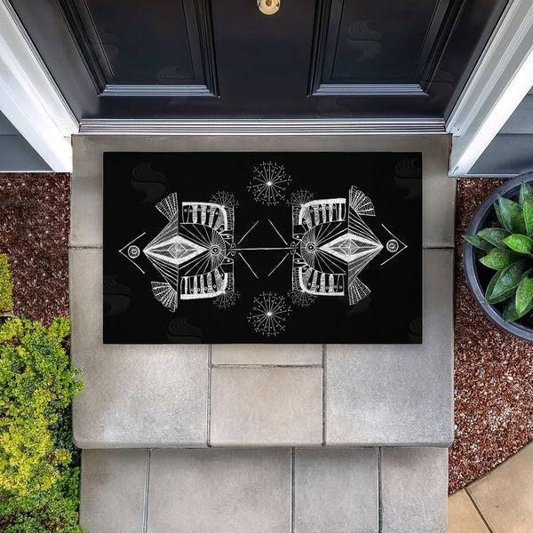 Stupell Industries El Perkin | Geometric Fractal Elements Non-Woven Door Mat