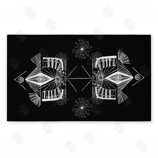 stupell industries El Perkin | Geometric Fractal Elements Non-Woven Door Mat