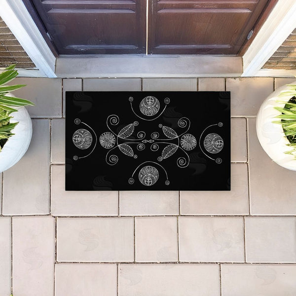 Stupell Industries El Perkin | Minimal Elementals On Black Non-Woven Door Mat