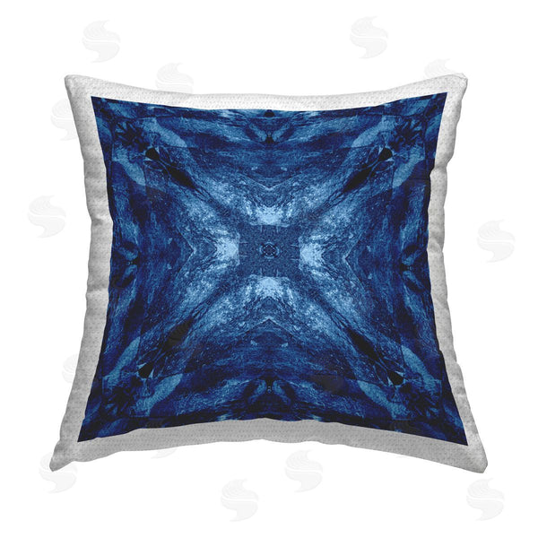 Stupell Industries El Perkin | Mirrored Blue Pattern Printed Throw Pillow