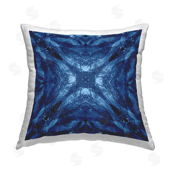 stupell industries El Perkin | Mirrored Blue Pattern Printed Throw Pillow