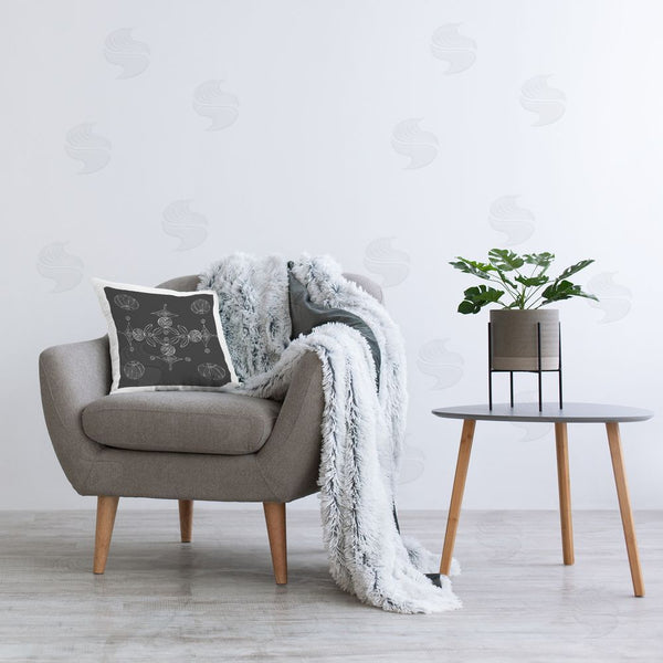 Stupell Industries El Perkin | Simple Monochrome Fractals Throw Pillow