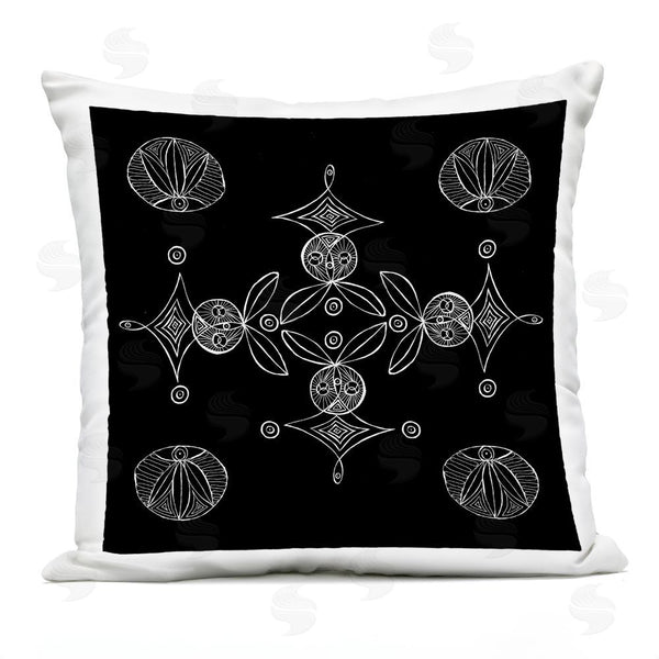 Stupell Industries El Perkin | Simple Monochrome Fractals Throw Pillow