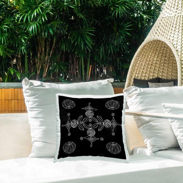 Stupell Industries El Perkin | Simple Monochrome Fractals Throw Pillow