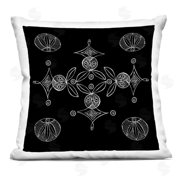 stupell industries El Perkin | Simple Monochrome Fractals Throw Pillow