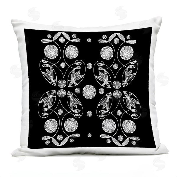 Stupell Industries El Perkin | Symmetrical Flower-Like Patterns Throw Pillow