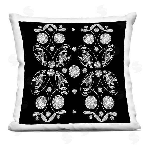 stupell industries El Perkin | Symmetrical Flower-Like Patterns Throw Pillow