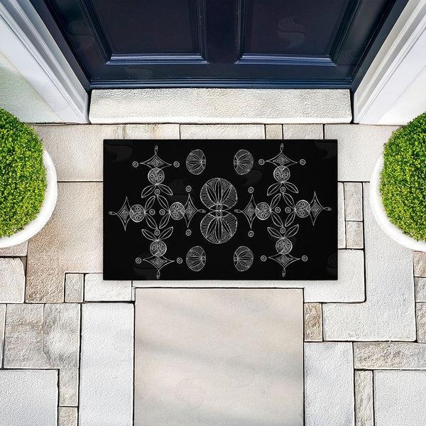 Stupell Industries El Perkin | Symmetrical Fractal Elementals Non-Woven Door Mat