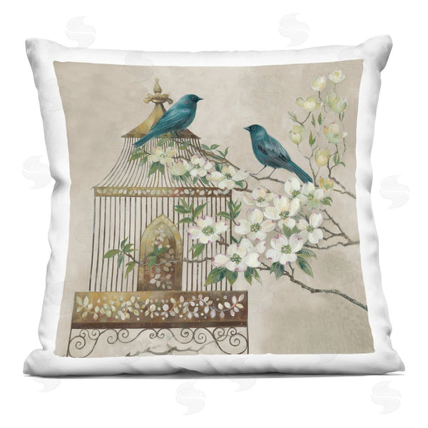 stupell industries Elaine Vollherbst-Lane | Neutral Birdcage Menagerie Printed Throw Pillow