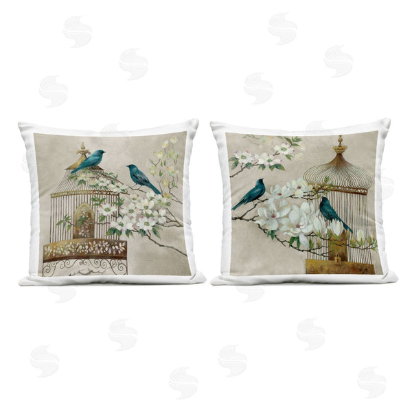 Stupell Industries Elaine Vollherbst-Lane | Spring Bluebirds Menagerie Printed Throw Pillow Set