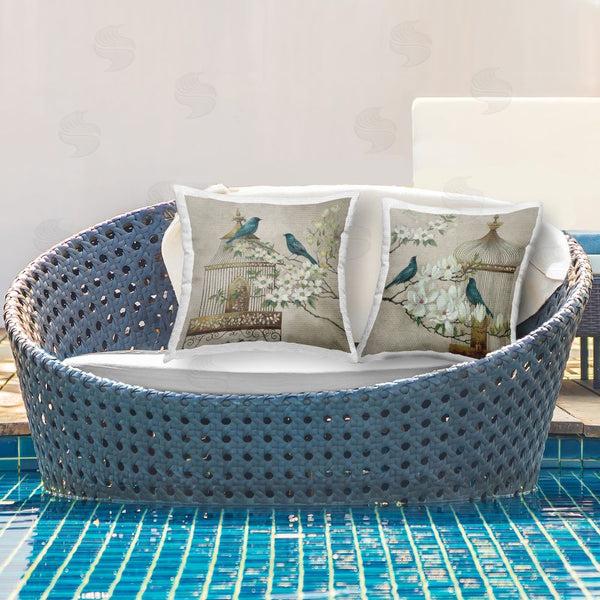 Stupell Industries Elaine Vollherbst-Lane | Spring Bluebirds Menagerie Printed Throw Pillow Set