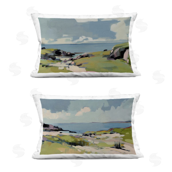 stupell industries Elara Yasna | Breezy Bay Landscape Printed Throw Pillow Set