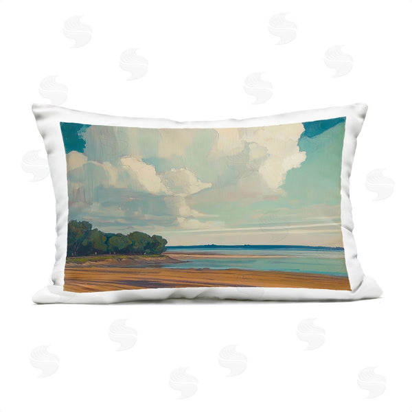 Stupell Industries Elara Yasna | Clouds Over Extensive Beach Printed Throw Pillow