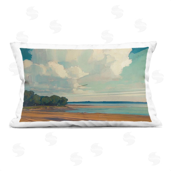 stupell industries Elara Yasna | Clouds over Extensive Beach Printed Throw Pillow