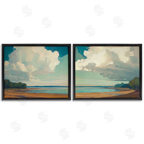 Stupell Industries Elara Yasna | Looming Clouds Over Beach Scenes