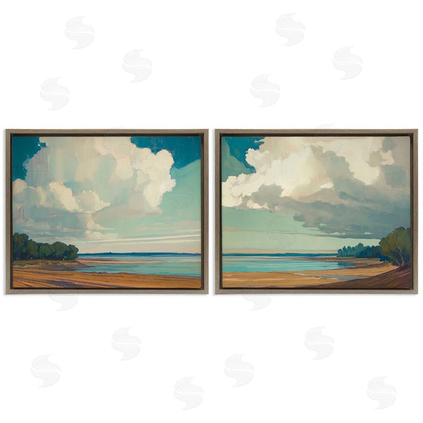 Stupell Industries Elara Yasna | Looming Clouds Over Beach Scenes