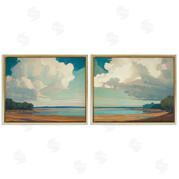 Stupell Industries Elara Yasna | Looming Clouds Over Beach Scenes