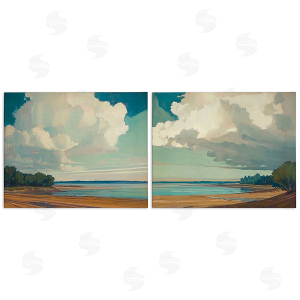 stupell industries Elara Yasna | Looming Clouds over Beach Scenes