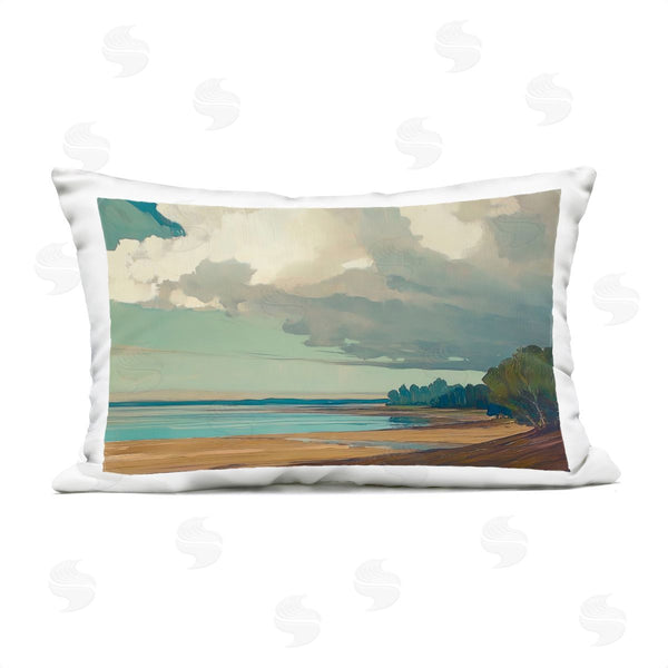 Stupell Industries Elara Yasna | Sunlit Clouds Over Beach Printed Throw Pillow