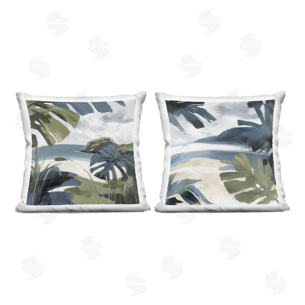 stupell industries Elara Yasna | Tropical Vibes Beach Scenes Printed Throw Pillow Set