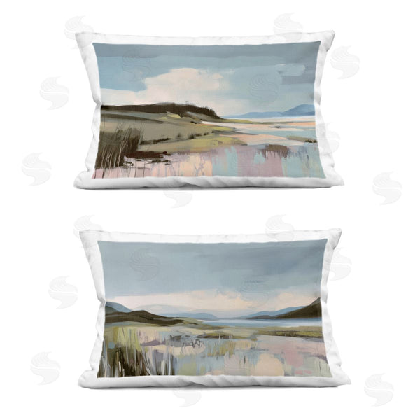 stupell industries Elara Yasna | Verdant Coastal Waters Printed Throw Pillow Set