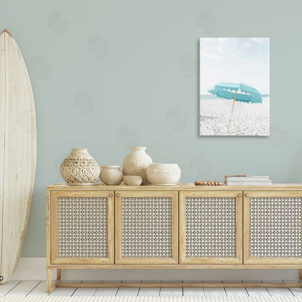 Stupell Industries Elena Chukhlebova | Lone Blue Beach Umbrella Wall Art