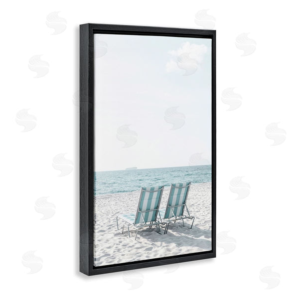 Stupell Industries Elena Chukhlebova | Soothing Blue Beach Chairs Wall Art