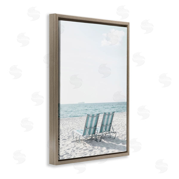Stupell Industries Elena Chukhlebova | Soothing Blue Beach Chairs Wall Art