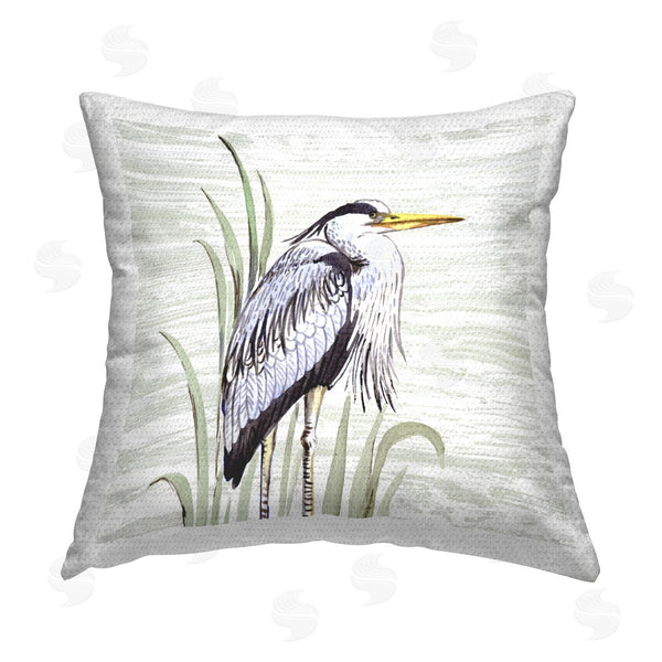 Stupell Industries Elena Vladykina | Beach Bird Elegant Heron Printed Throw Pillow