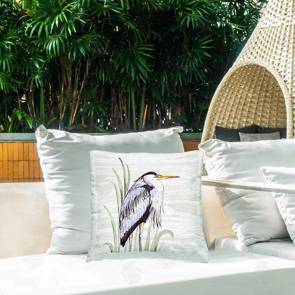 Stupell Industries Elena Vladykina | Beach Bird Elegant Heron Printed Throw Pillow