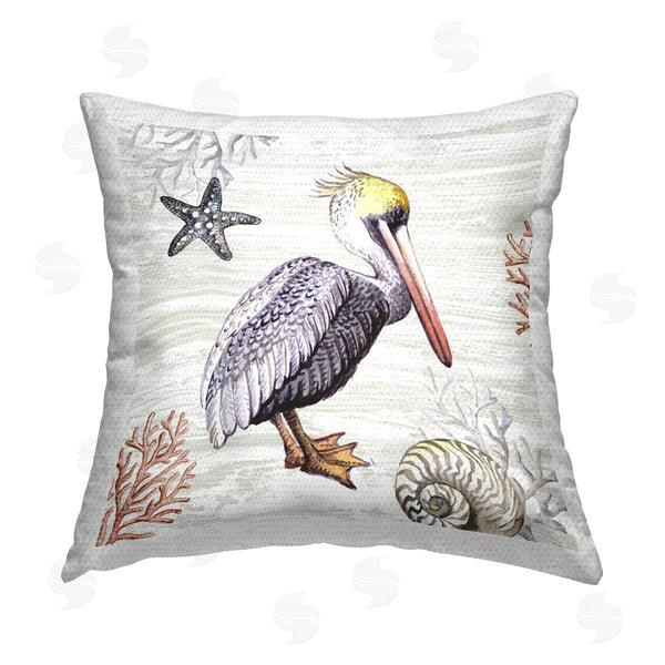 Stupell Industries Elena Vladykina | Beach Bird Pelican Printed Throw Pillow