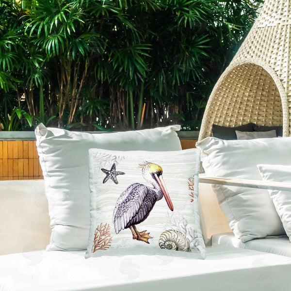 Stupell Industries Elena Vladykina | Beach Bird Pelican Printed Throw Pillow