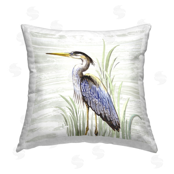 stupell industries Elena Vladykina | Beach Bird Simple Heron Printed Throw Pillow