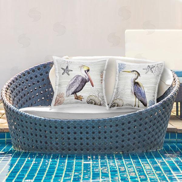 Stupell Industries Elena Vladykina | Coastal Pelican And Heron Printed Throw Pillow Set