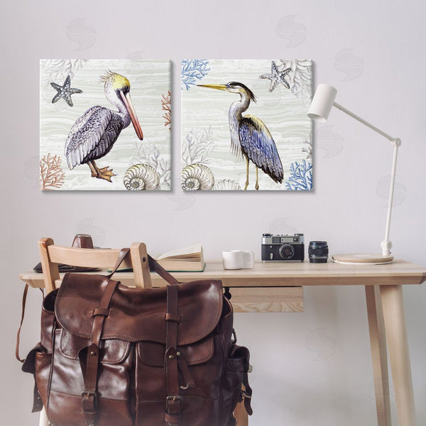 Stupell Industries Elena Vladykina | Coastal Pelican & Heron Wall Art