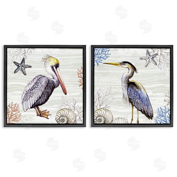 Stupell Industries Elena Vladykina | Coastal Pelican & Heron Wall Art