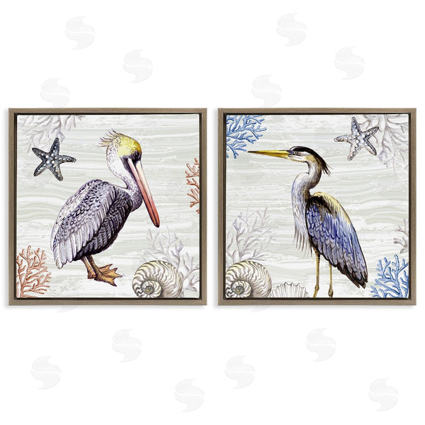 Stupell Industries Elena Vladykina | Coastal Pelican & Heron Wall Art