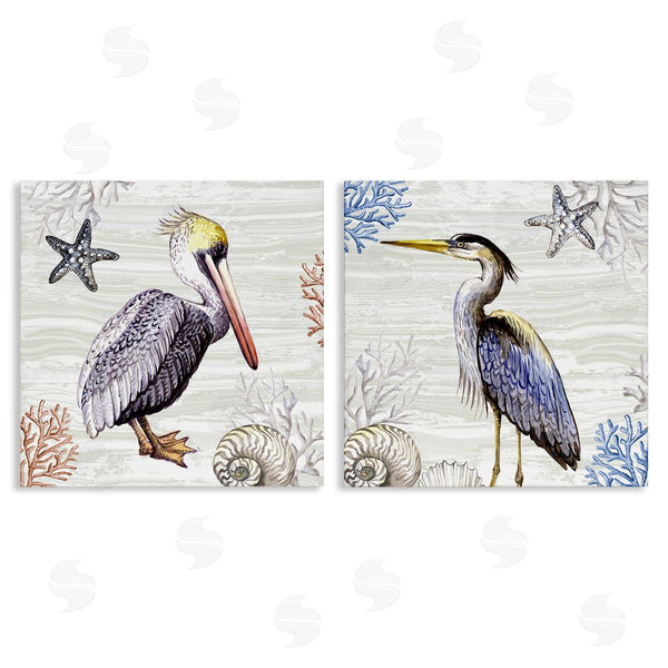 stupell industries Elena Vladykina | Coastal Pelican & Heron Wall Art