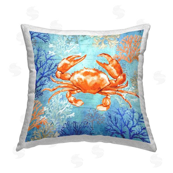 Stupell Industries Elena Vladykina | Crab On Coral Pattern Printed Throw Pillow