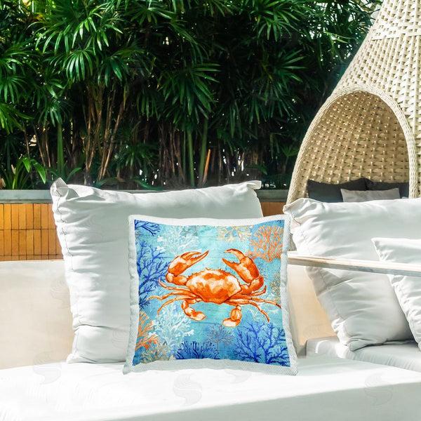 Stupell Industries Elena Vladykina | Crab On Coral Pattern Printed Throw Pillow