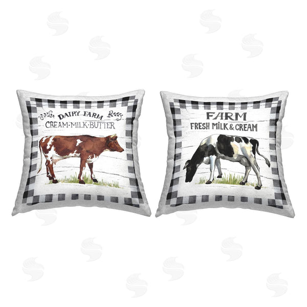 Stupell Industries Elena Vladykina | Dairy Farm Cattle Printed Throw Pillow Set
