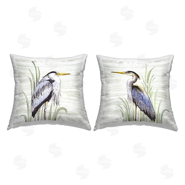 Stupell Industries Elena Vladykina | Egrets In Tall Grass Printed Throw Pillow Set