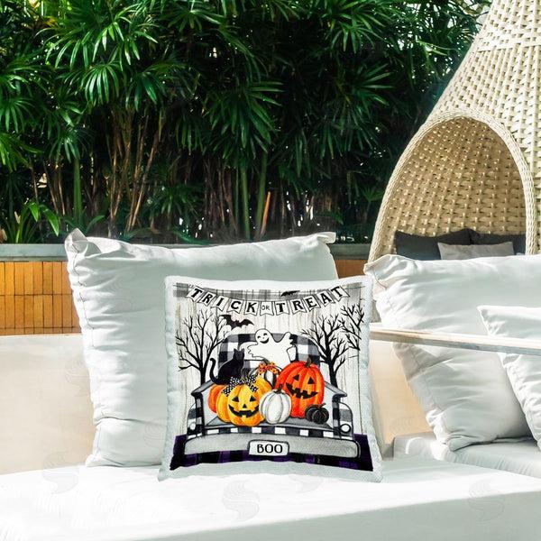 Stupell Industries Elena Vladykina | Halloween Filled Truck Printed Throw Pillow