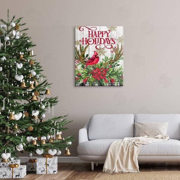 Stupell Industries Elena Vladykina | Happy Holidays Cardinal Wall Art